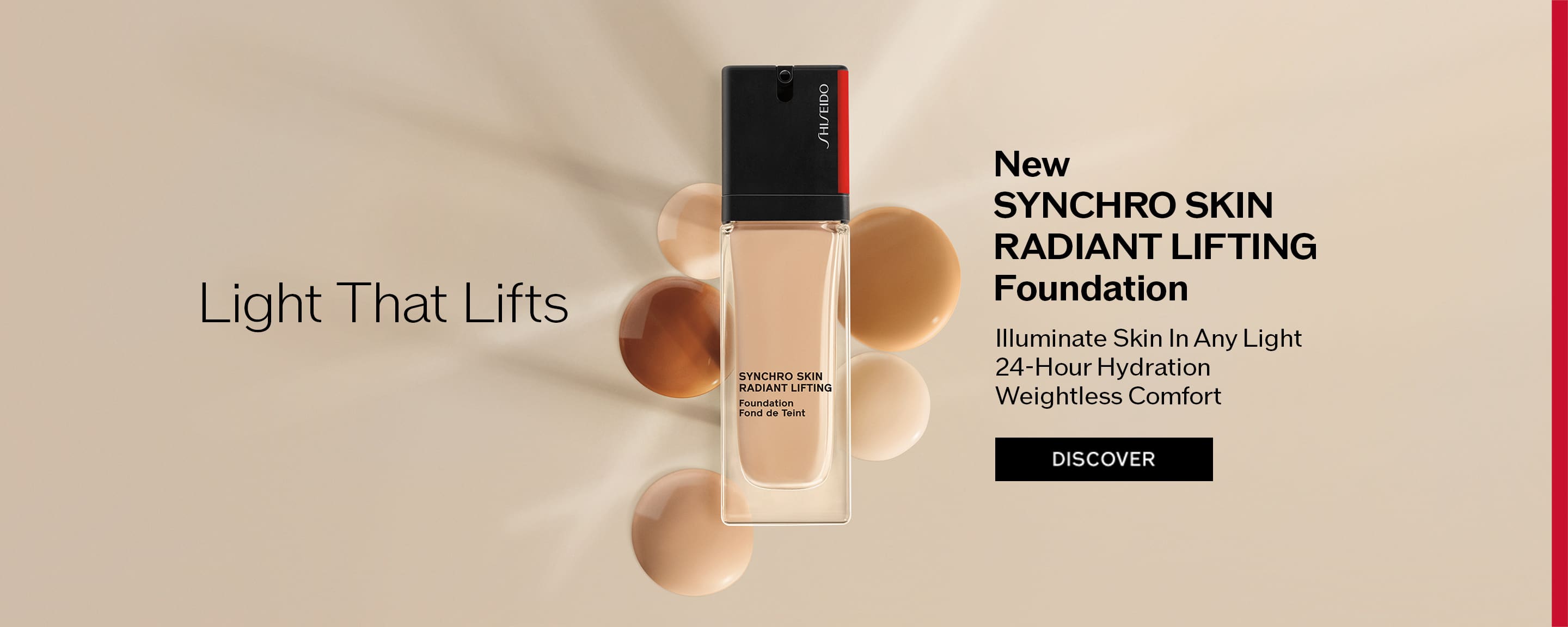 Light That Lifts New SYNCHRO SKINRADIANT LIFTING Foundation Illuminate Skin In Any Light 24-Hour Hydration Weightless Comfort