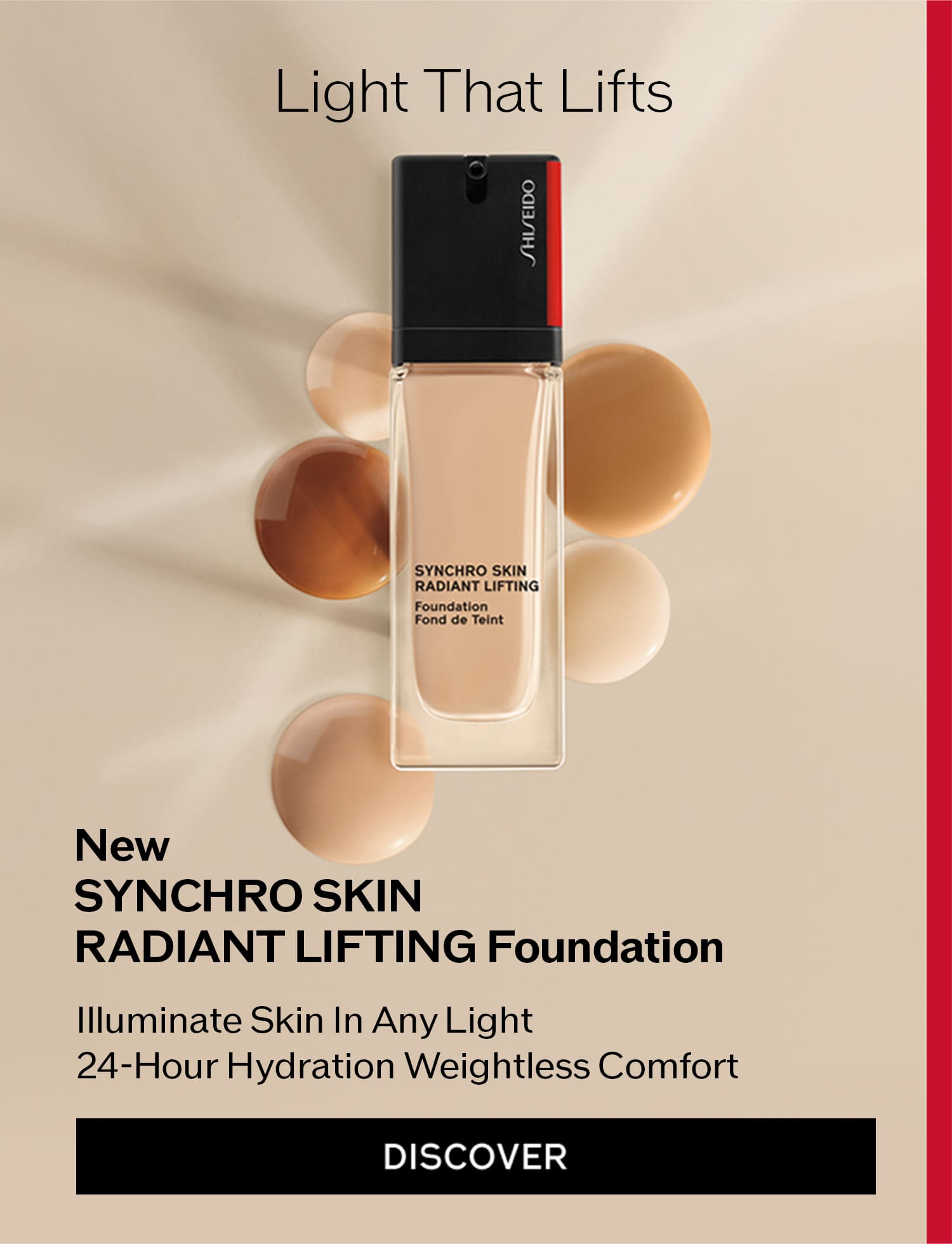 Light That Lifts New SYNCHRO SKINRADIANT LIFTING Foundation Illuminate Skin In Any Light 24-Hour Hydration Weightless Comfort